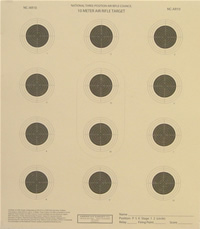 10 Meter (33 Ft.) Air Pistol Twelve Bullseye