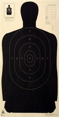 NRA Police Silhouette target ISU Score to 7 Ring