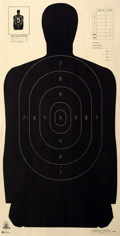 NRA Police Silhouette target ISU Score to 7 Ring