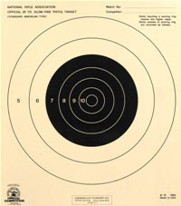 B-16 black w//red center Offical 25 Yd Slow Fire Pistol Target 1,000 Tagboard