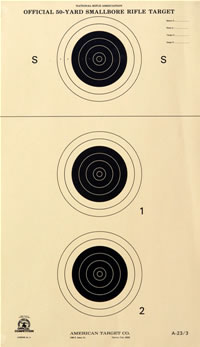 A 23/3 50 Yard Small Bore Three Bullseye