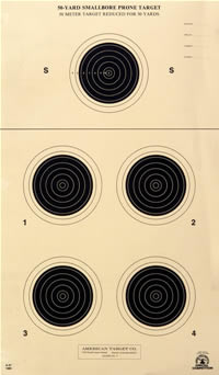 A 27 50 Yard Reduction of 50 Meter Small Bore Five Bullseye