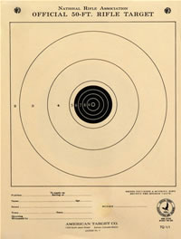 Carbine Target M-50 Official 50 Yard Rifled Musket 14" x 14" on tagboard 12 