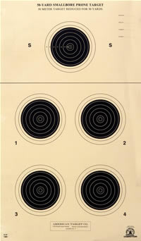A 27 50 Yard Reduction of 50 Meter Small Bore Five Bullseye