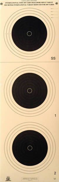 A 33 100 Yard Reduction of 300 Meter Small Bore Three Bullseye